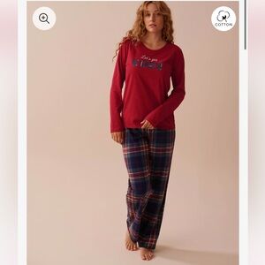 La Vie En Rose Red and Blue Pajama Set